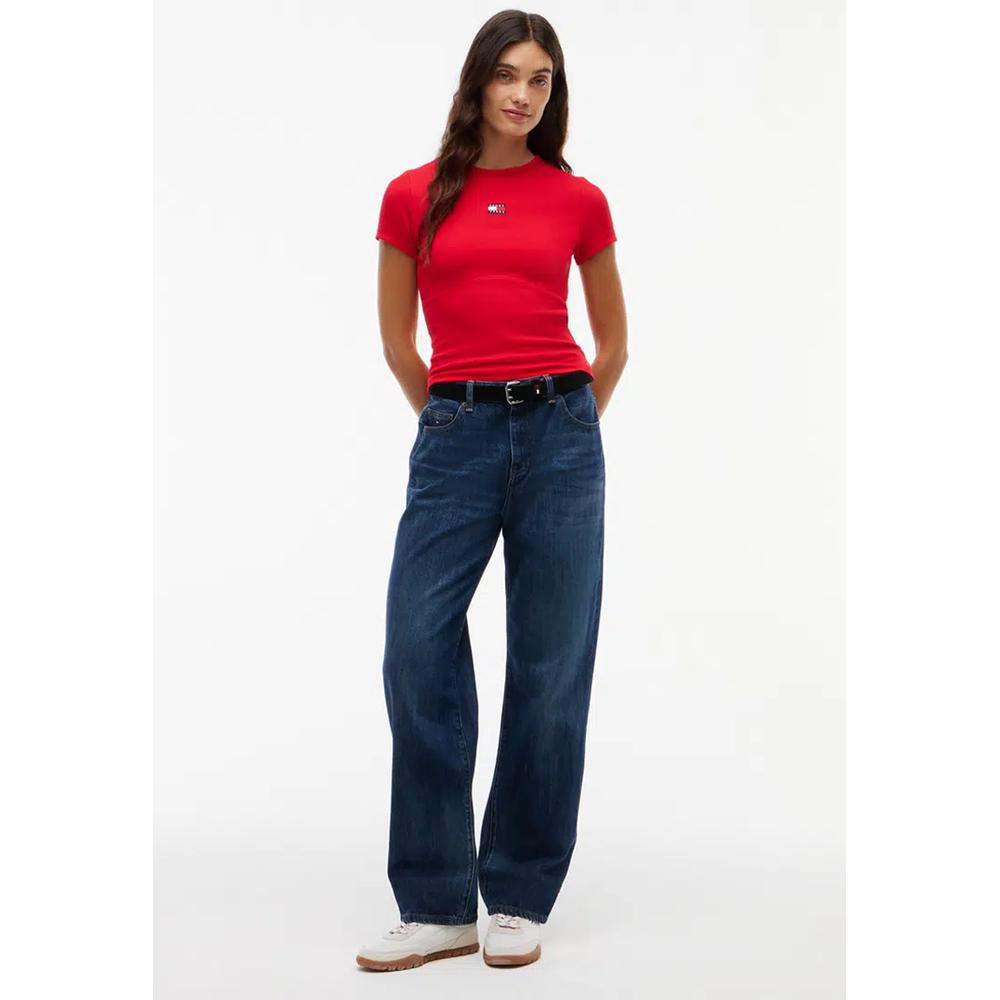 Футболка с логотипом и ребристой вязкой, облегающая - Tommy Jeans 4