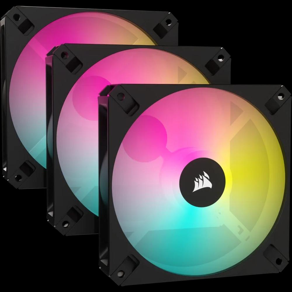 Corsair AR120 Digital RGB 120mm PWM вентилятор — Triple Pack (три черных) 1