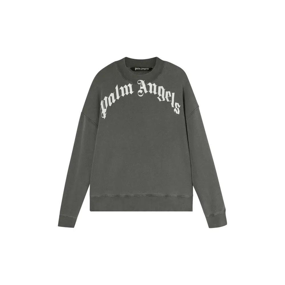 Круговые воротники Palm Angels GD Curved Logo Crew 'Black/White' 1