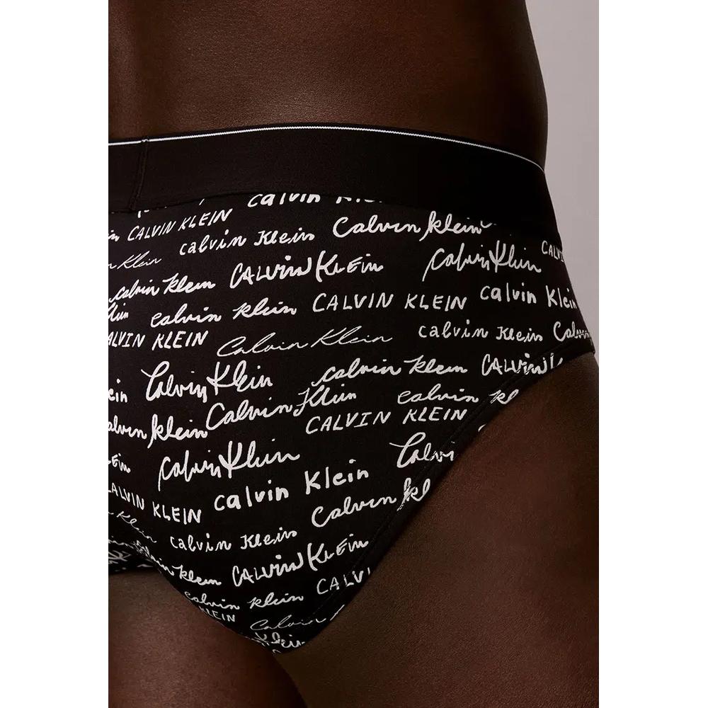 Графические микроволоконные трусы-слипы с монограммой - Calvin Klein Нижнее белье 4