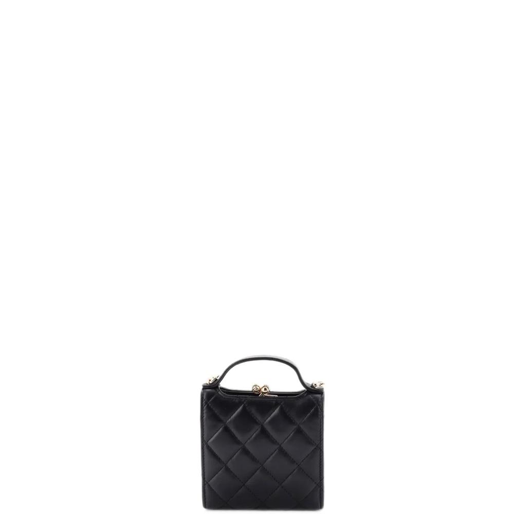 Мини-сумка на плечо CC Kisslock Frame Top Handle Clutch with Chain Quilted Lambskin 2