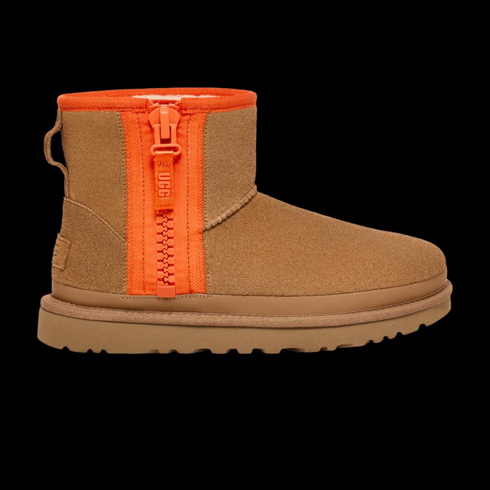 Ботинки UGG Wmns Classic Mini Zipper Tape Logo 'Chestnut' 1
