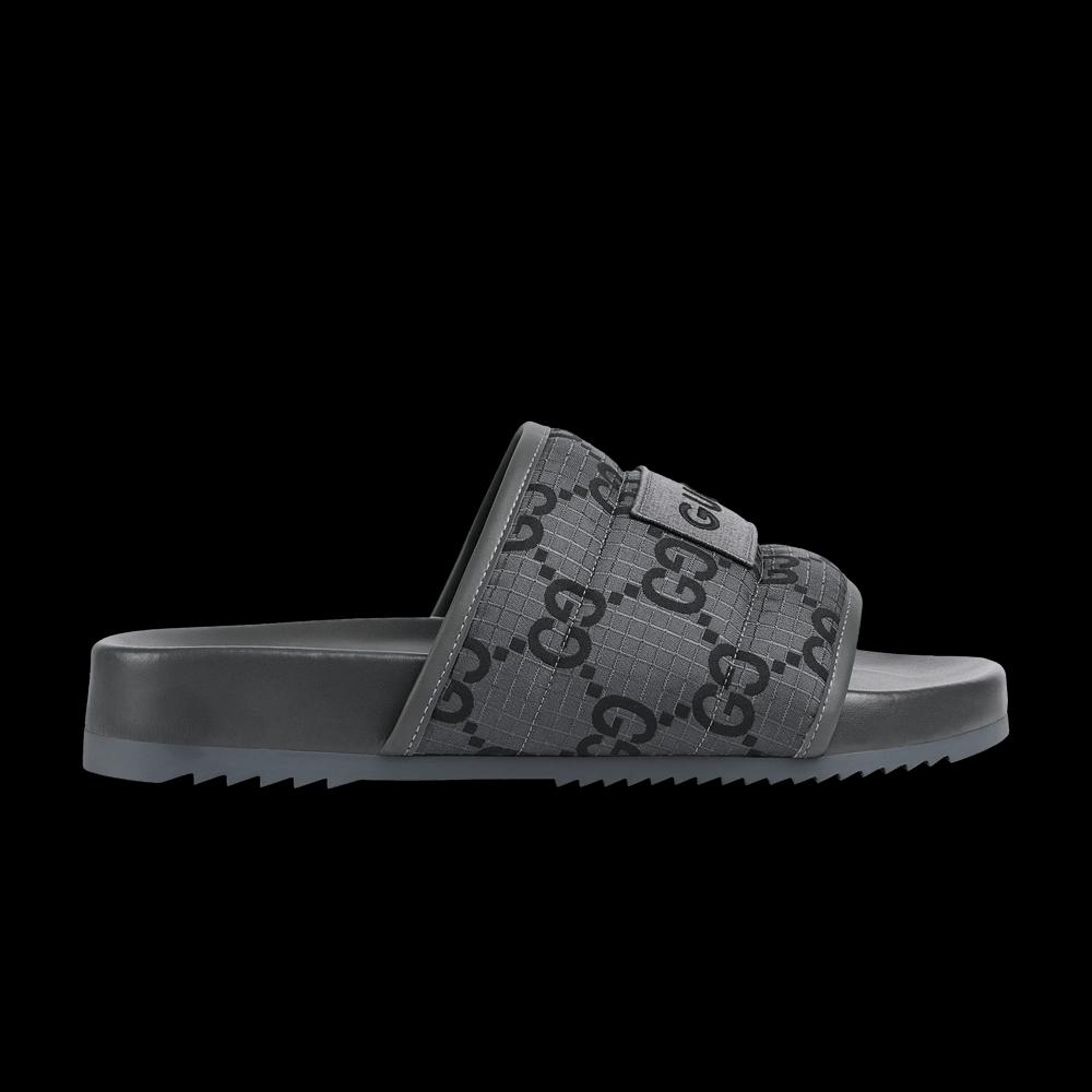 Слайды Gucci GG Slide Sandal 'GG Monogram - Grey Black' 1