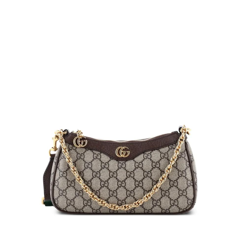 Маленькая сумка через плечо Ophidia Charm Shoulder Bag GG Coated Canvas 1
