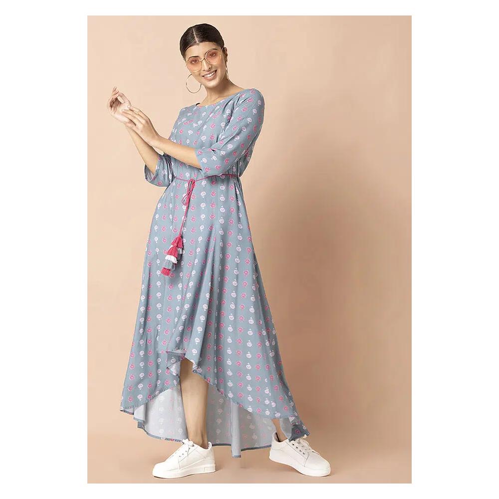 Туника-платье Powder Blue Boota Flared High Low с поясом Dori 5
