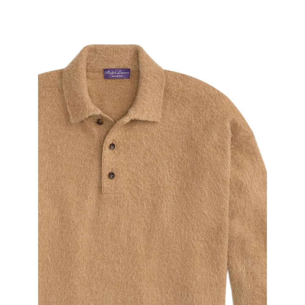 long-sleeve brushed polo jumper 2