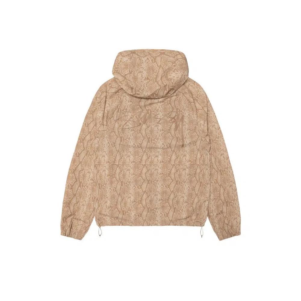 Верхняя одежда Stussy Beach Shell Snake Print Nylon 'Khaki' 2