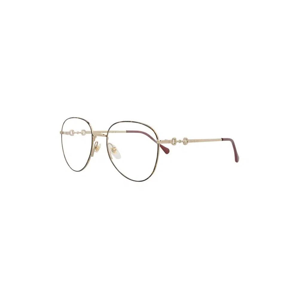Очки Gucci Cat Eye-Frame Metal Optical Frames 'Havana/Gold/Transparent' 2