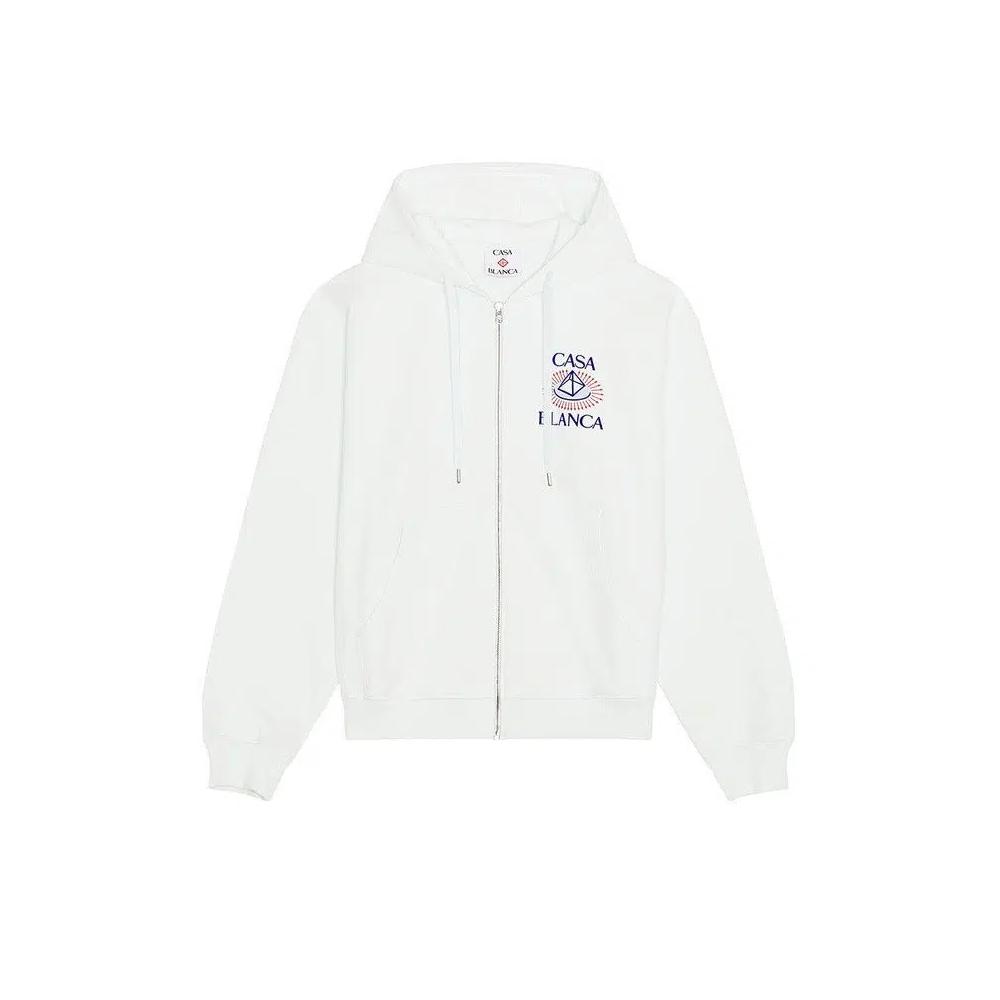 Худи Casablanca Celestial Pyramid Flock Printed Classic Zip Up Hoodie 'White' 1