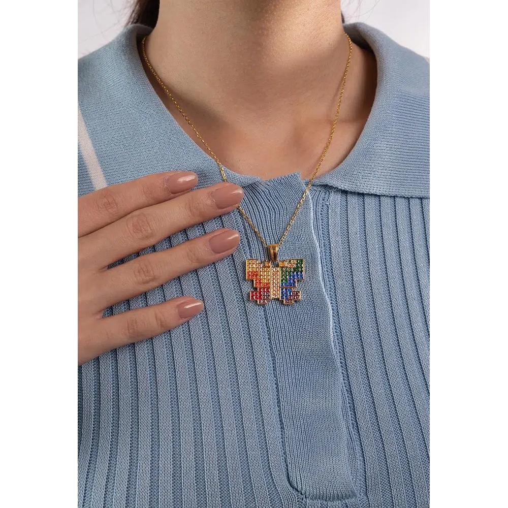 Подвеска Pixel Rainbow Butterfly 001 3