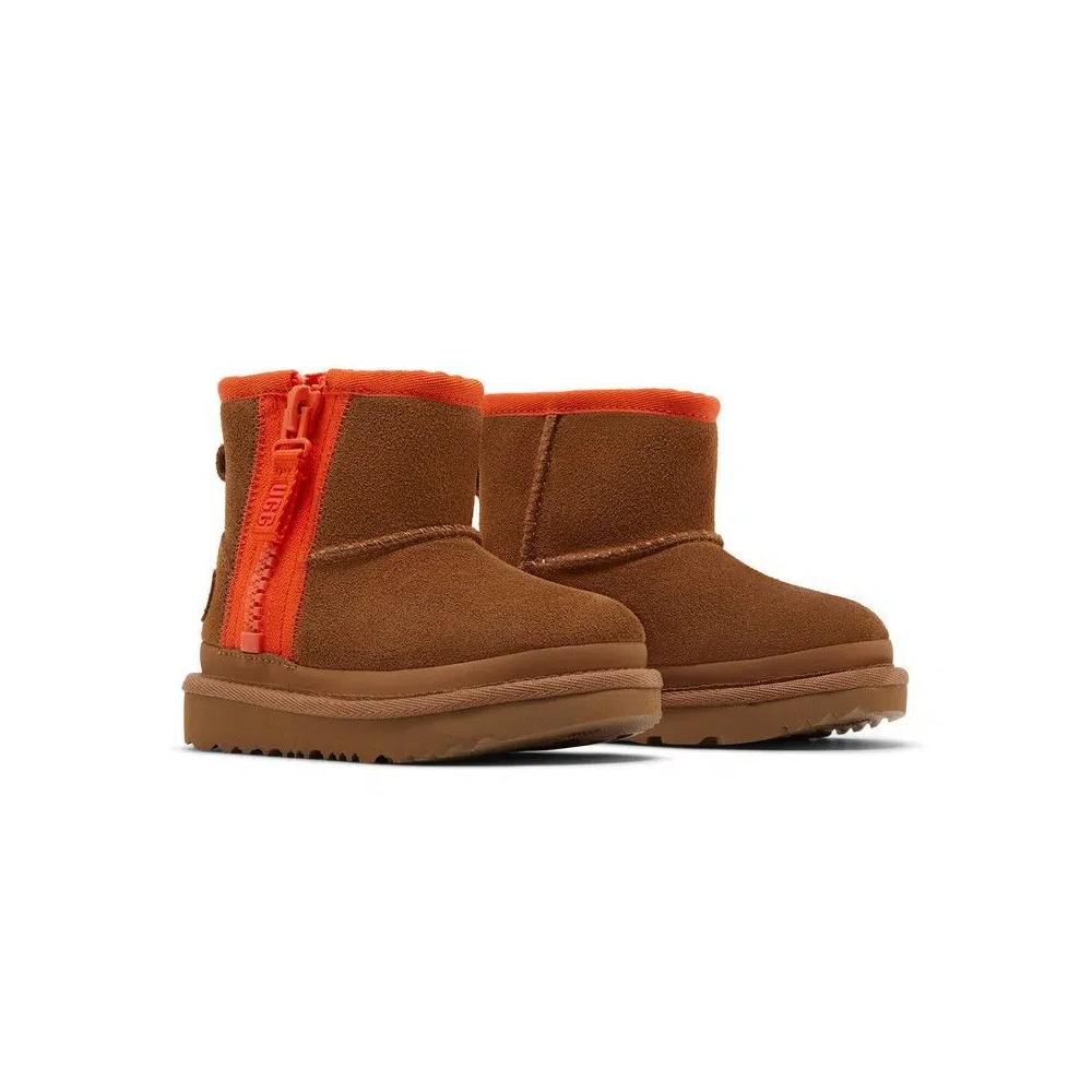 Ботинки UGG Classic Mini Zipper Tape Logo Boot Toddler 'Каштан' 8