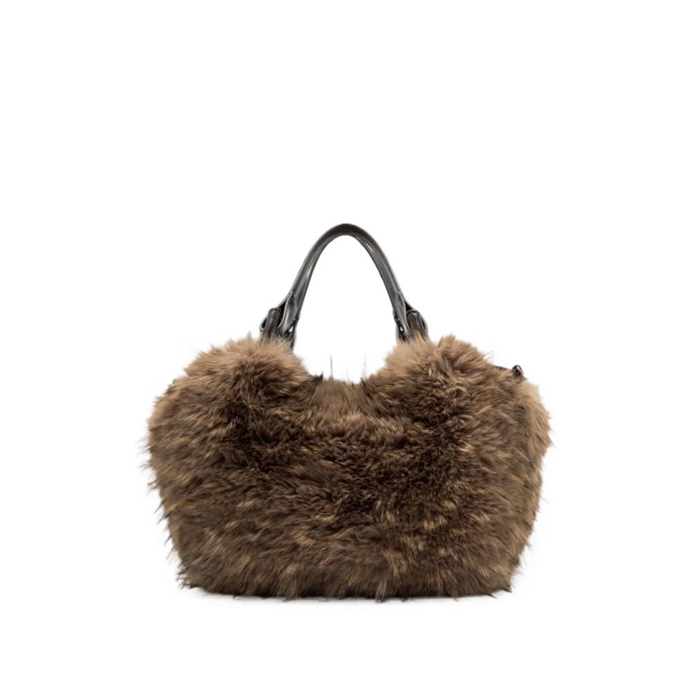medium Dua faux-fur leather tote bag 2