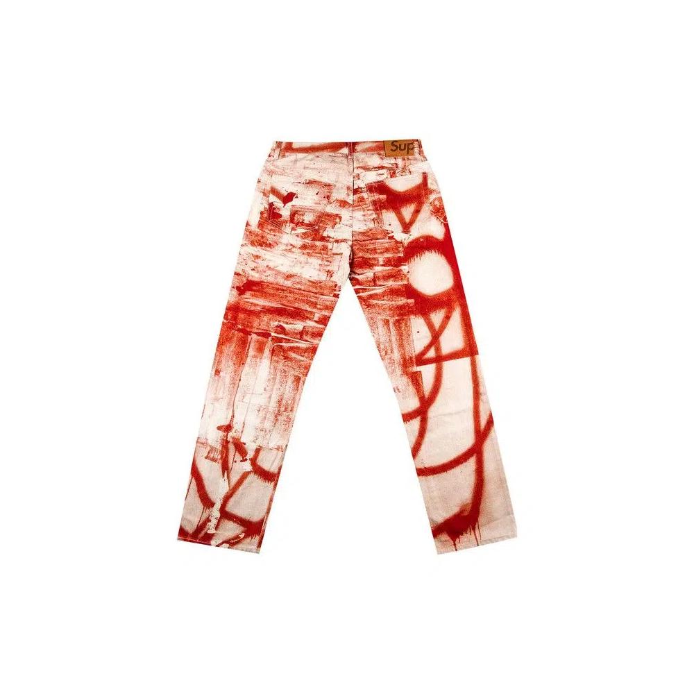 Джинсы Supreme x Christopher Wool Regular Jean 'Красный' 3