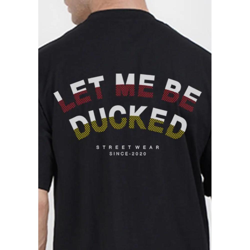 Увеличенная футболка Let Me be Ducked Black Cotton Short Sleeve Regular Fit Tee 2