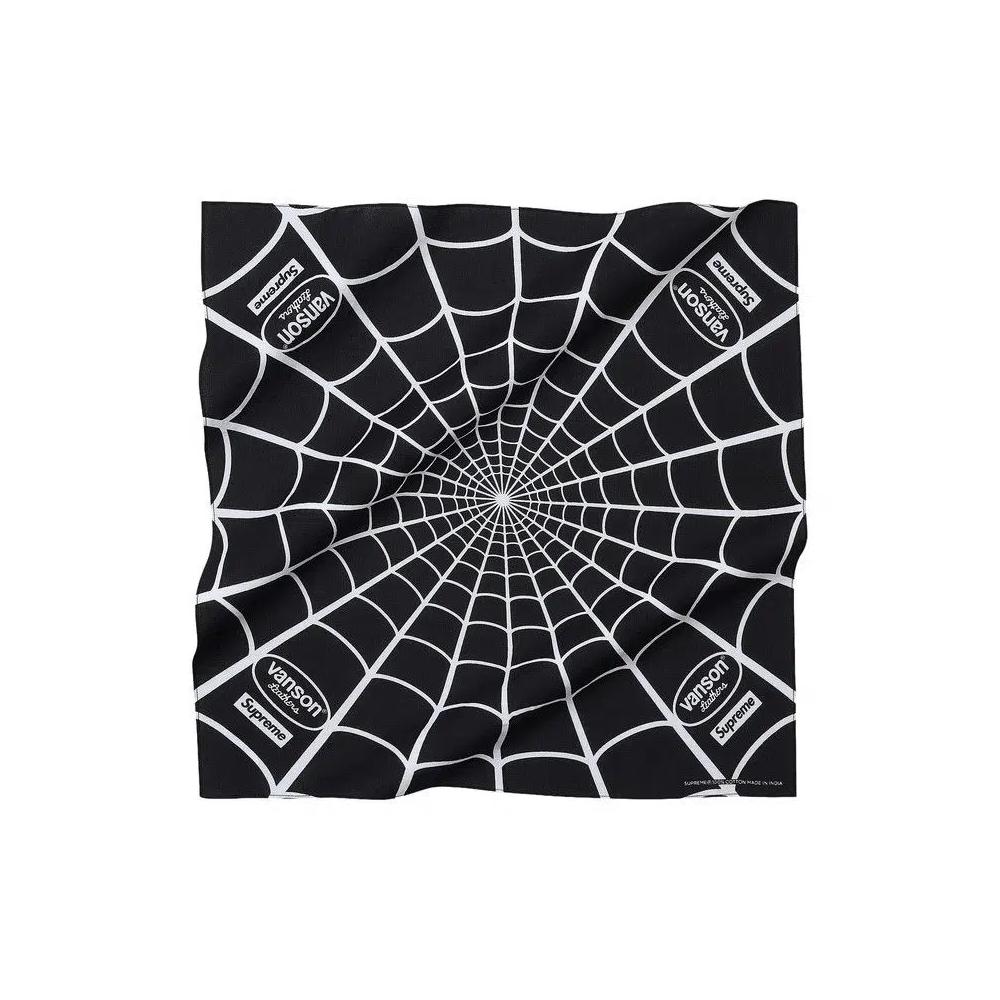 Повязки на голову Supreme x Vanson Leathers Spider-Man Bandana 'Черный' 1