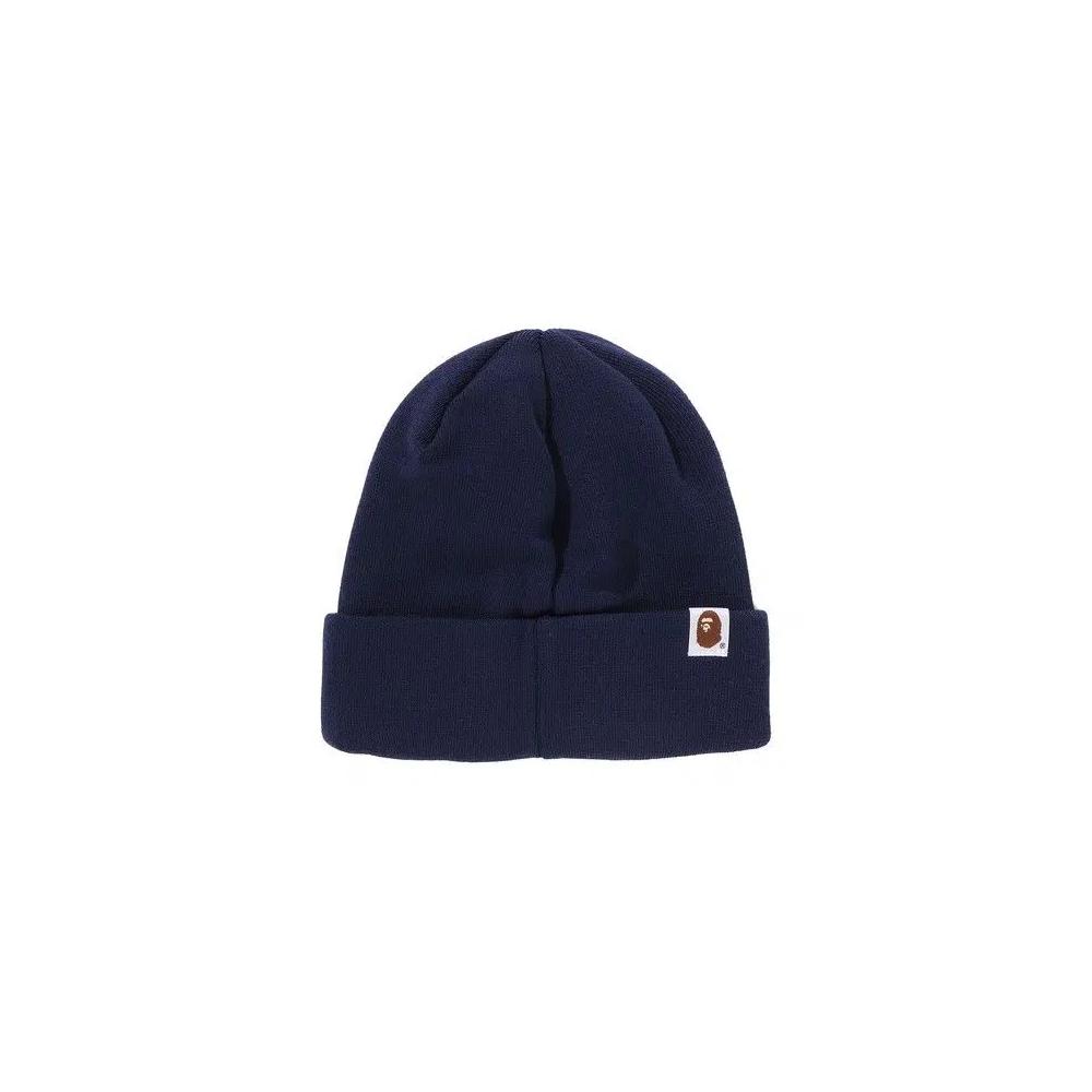 Шапка-бини BAPE One Point Ape Head Knit Cap «Тёмно-синий» 2