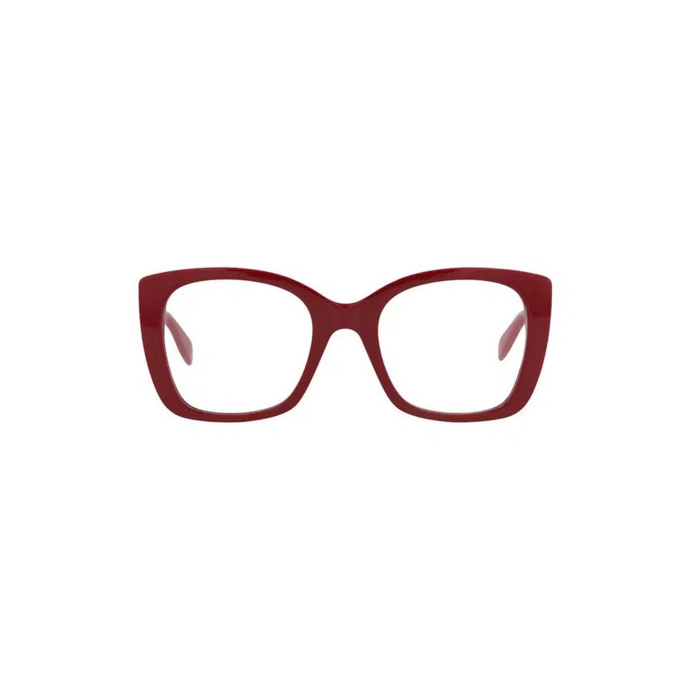 Очки Alexander McQueen Square-Frame Acetate Optical Frames 'Красный прозрачный' 1