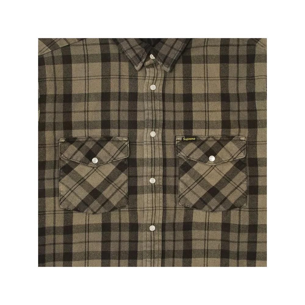 Фланелевые рубашки Supreme Quilted Flannel Snap Shirt 'Black' 3