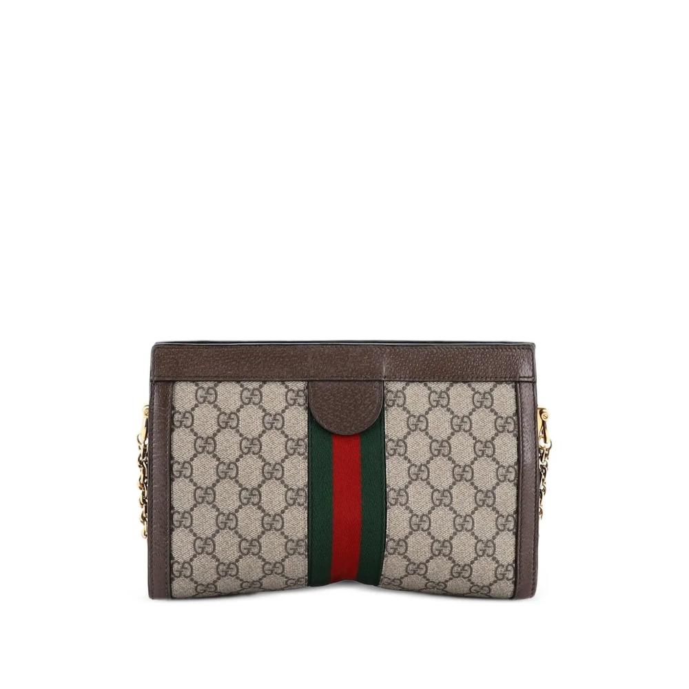 Маленькая сумка через плечо Ophidia Chain Shoulder Bag из канваса с узором GG 2