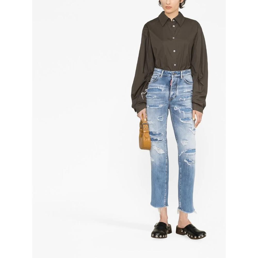 distressed cropped jeans 2