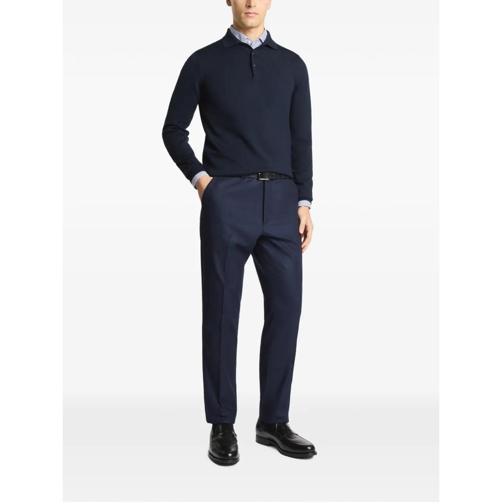 long-sleeve polo-collar sweater 2