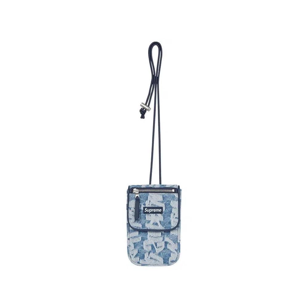 Сумки Supreme Fat Tip Jacquard Denim Neck Pouch 'Blue' 1