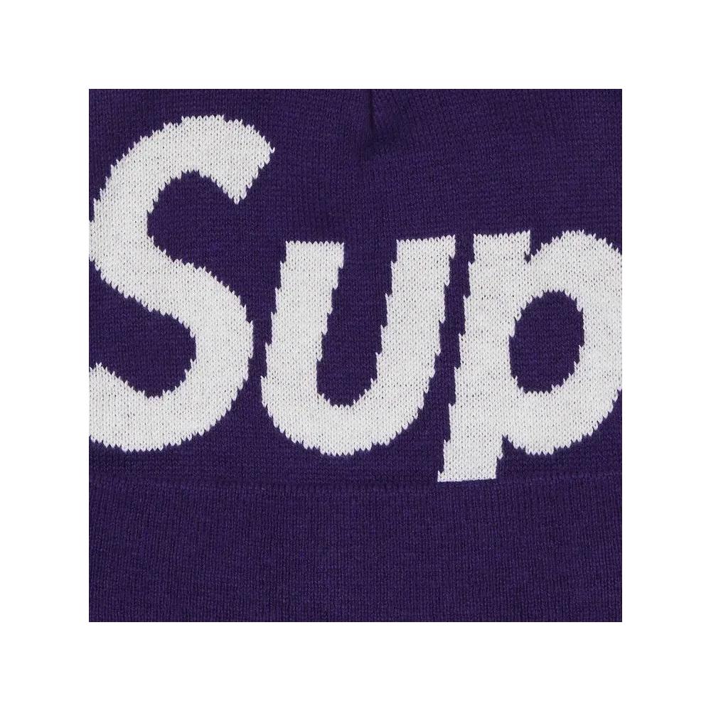 Шапки-бини Supreme Big Logo Beanie 'Темно-фиолетовый' 3