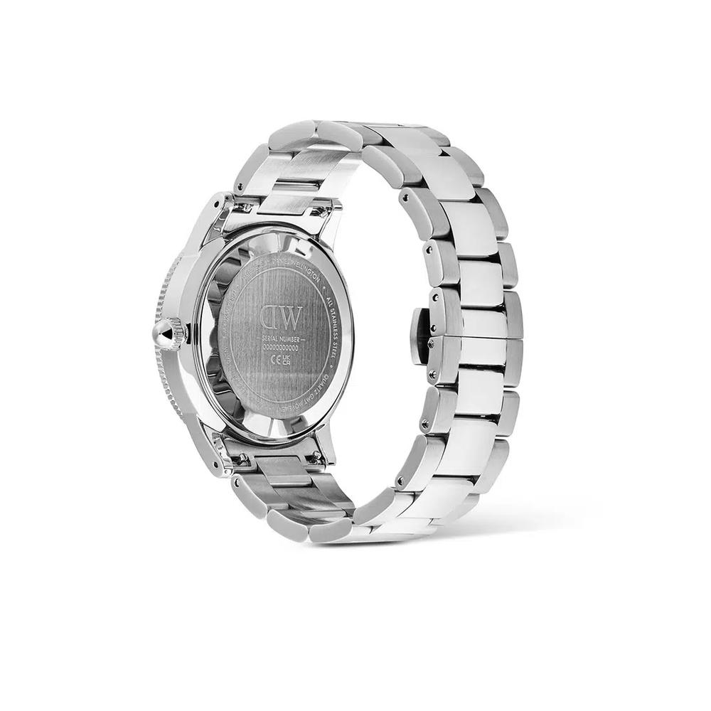 Часы Iconic GMT Link 40mm с черно-синим керамическим безелем, серебристые, мужские, на стальном браслете, DW Official Authentic Original 5