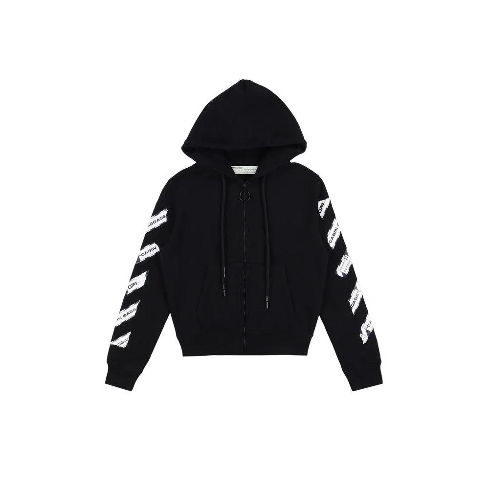 Худи Off-White Baggage Tape Arrows Zip Hoodie 'Black' 1