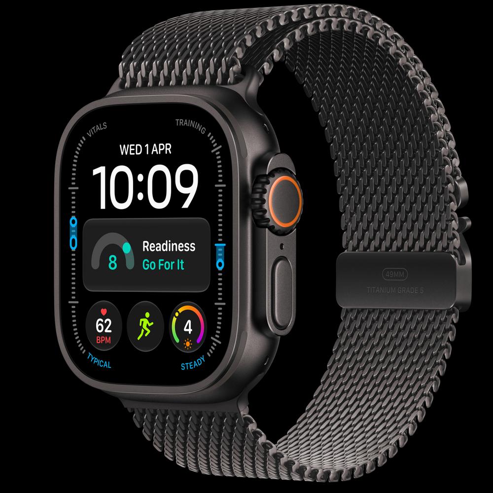 Apple Watch Ultra 4 49 мм, GPS + Cellular, титан, Black, ремешок Black Titanium Milanese Loop 1