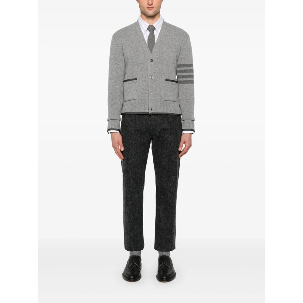 Кардиган с полосками 4-Bar и V-образным вырезом 2