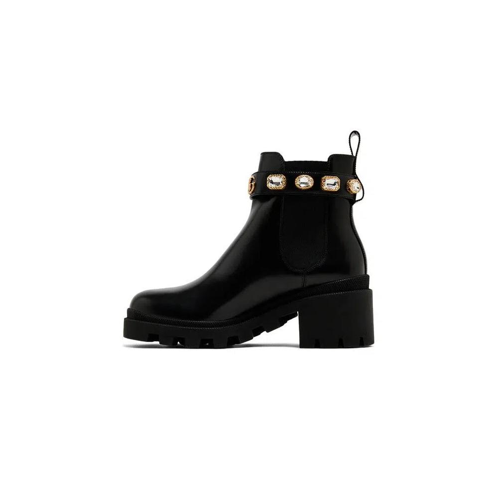 Ботинки Gucci Wmns Leather Ankle Boot 'Belt - Black' 3