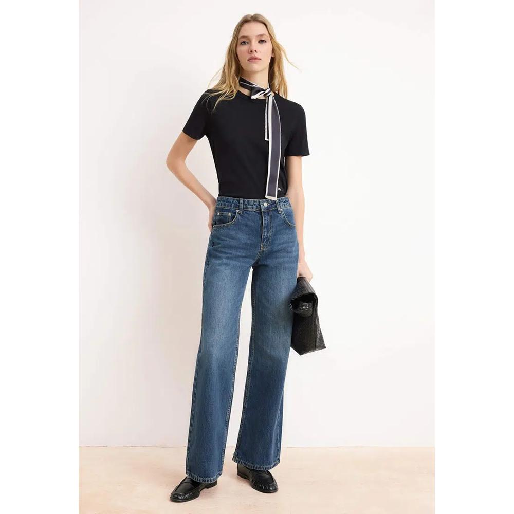 Темно-синие джинсы Regular Waist Wide Leg Twoss26Je42 3