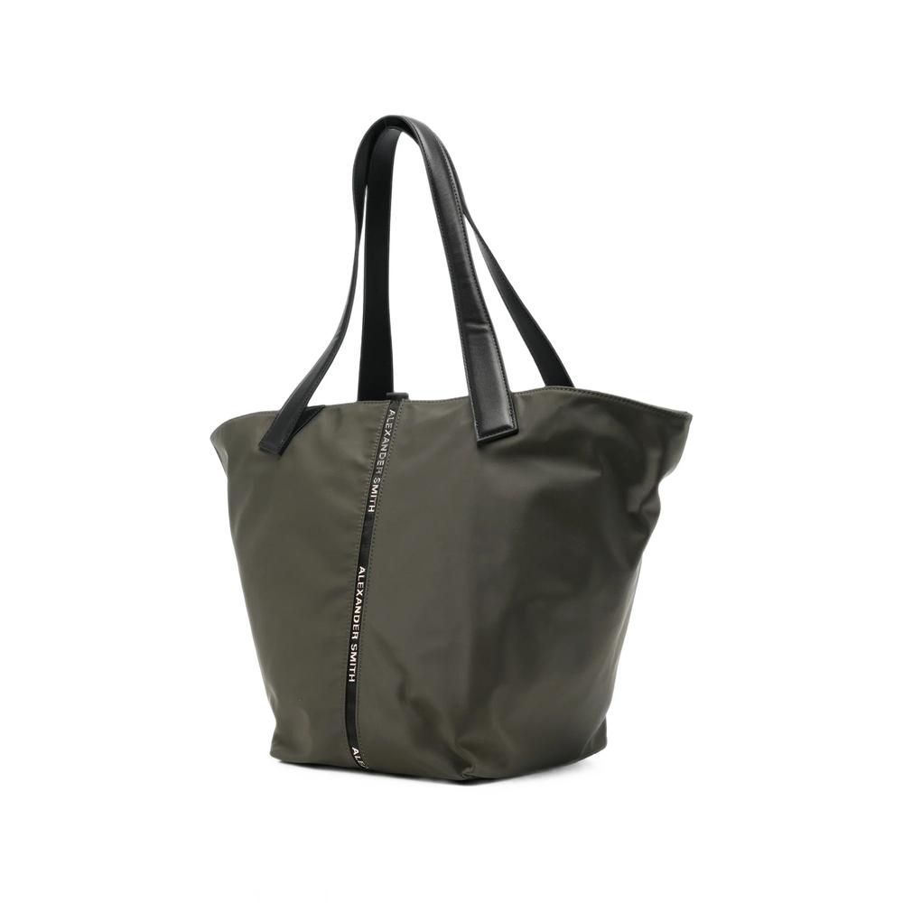 large Laurent logo-tape leather tote bag 3