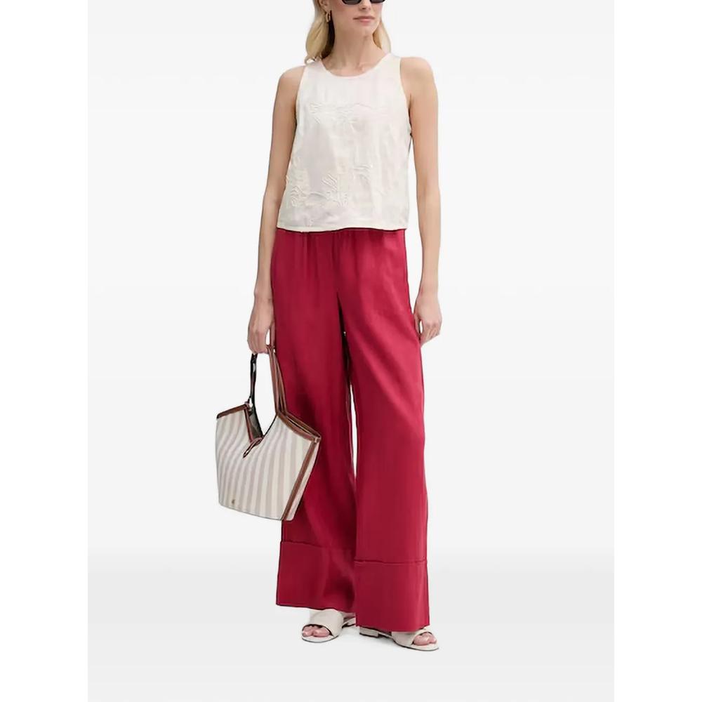 drawstring-waist linen trousers 2