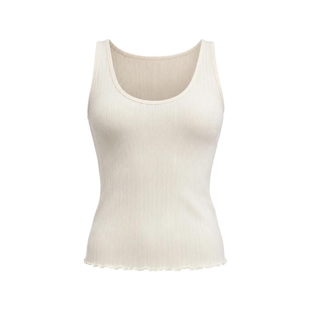 Vendica ribbed lettuce-hem tank top 1