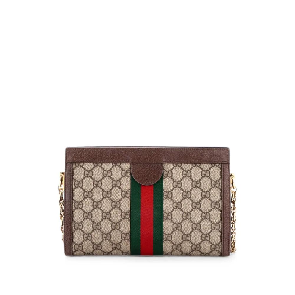 Маленькая сумка через плечо Ophidia Chain Shoulder Bag из канваса с узором GG 2