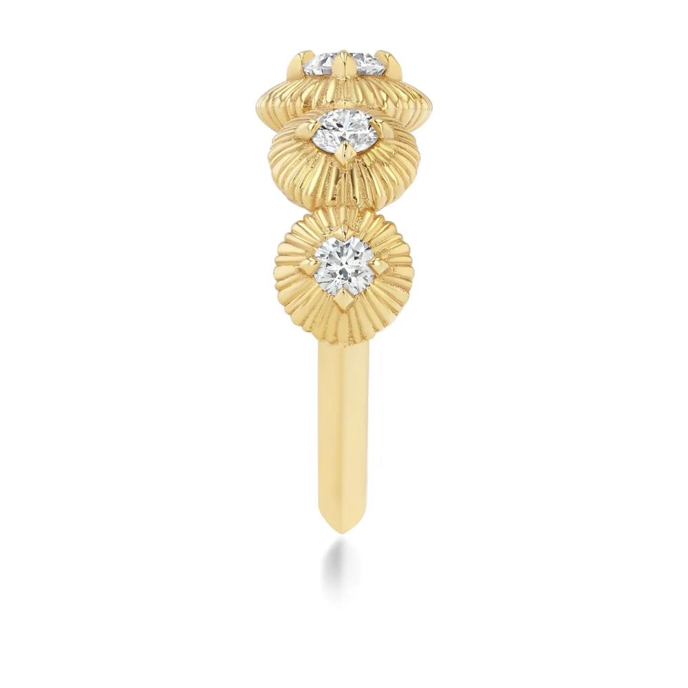 Кольцо Fluted Diamond из желтого золота с бриллиантом 2