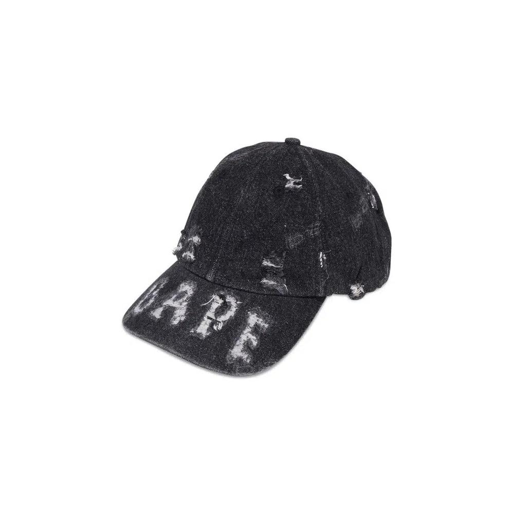 Кепка BAPE Denim Distressed Logo, черный 1