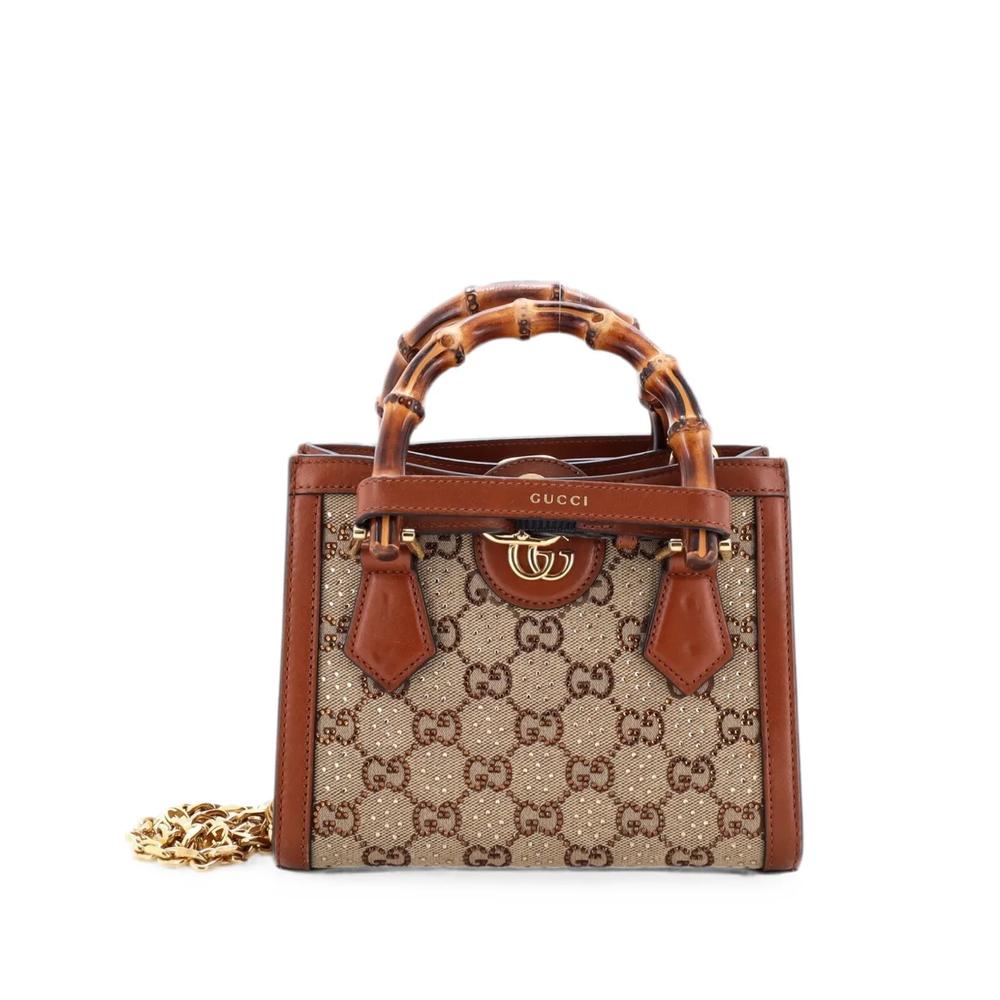 Сумка-тоут Diana NM Bamboo Handle Crystal Embellished GG Canvas Mini 1