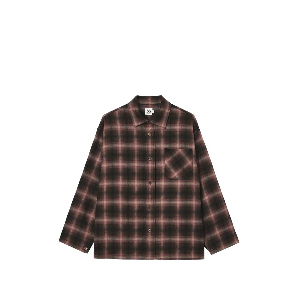 check-pattern button-up shirt jacket 1