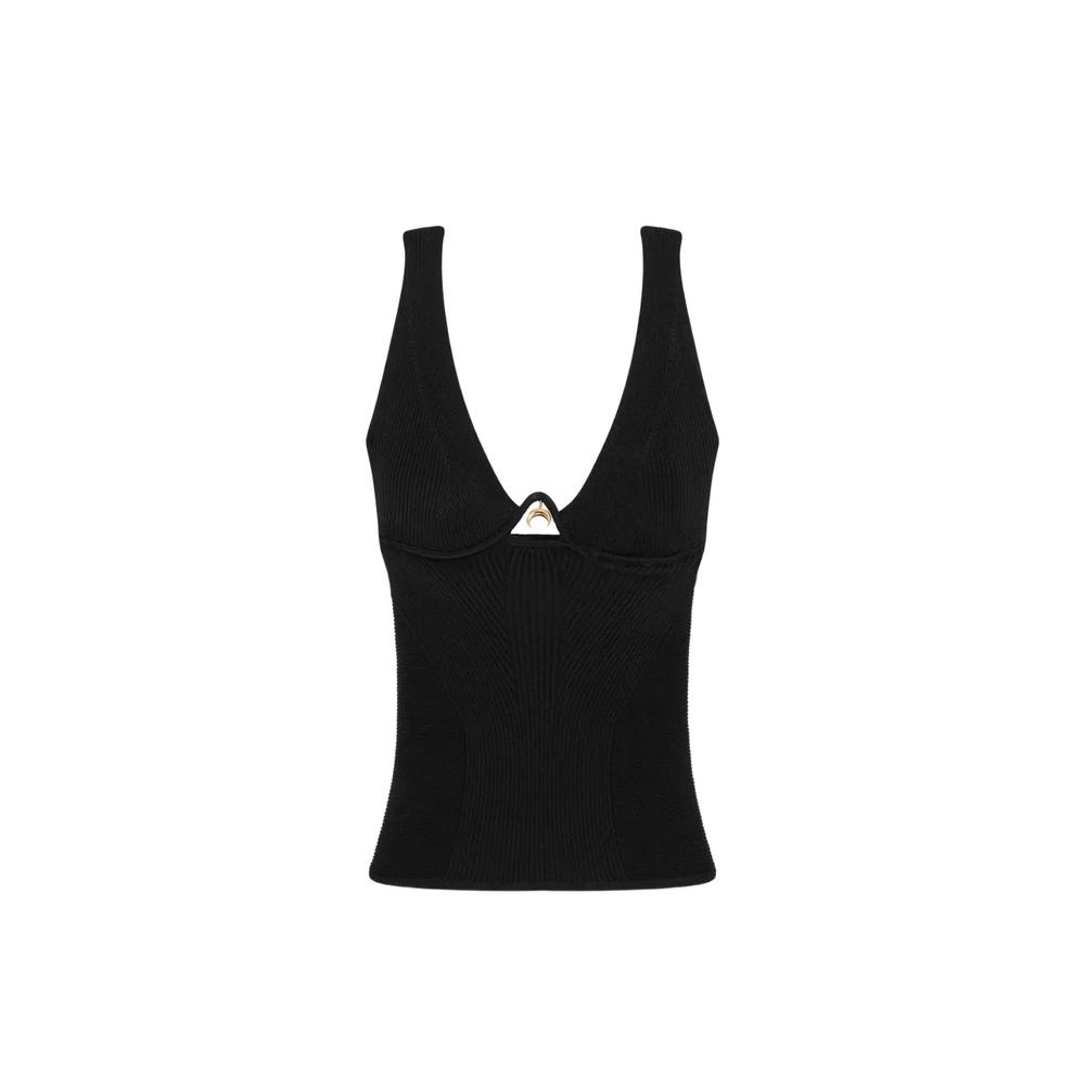 ribbed knit Moon-pendant tank top 1