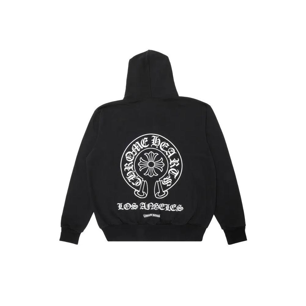 Молнии Chrome Hearts Horseshoe Los Angeles Цветочный крест Худи на молнии 'Черный' 2