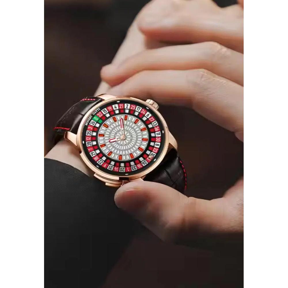 Часы Casio Roulette Automatic, унисекс, из нержавеющей стали, на кожаном ремешке 3