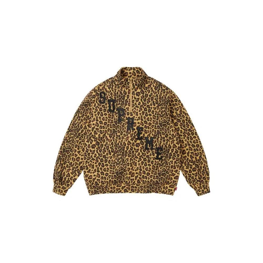 Полузастегивающиеся свитера Supreme Slant Appliqué Half Zip Pullover 'Leopard' 1