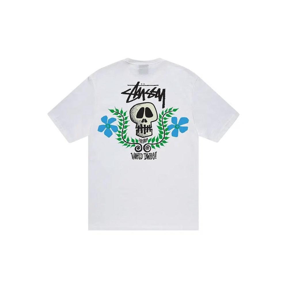Футболки Stussy Skull Crest Tee 'White' 2