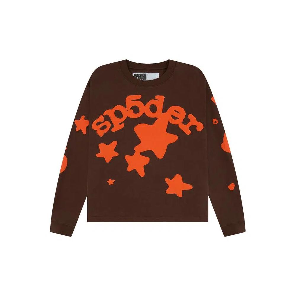 Топ Sp5der Beluga Long-Sleeve HW Tee 'Brown' 1