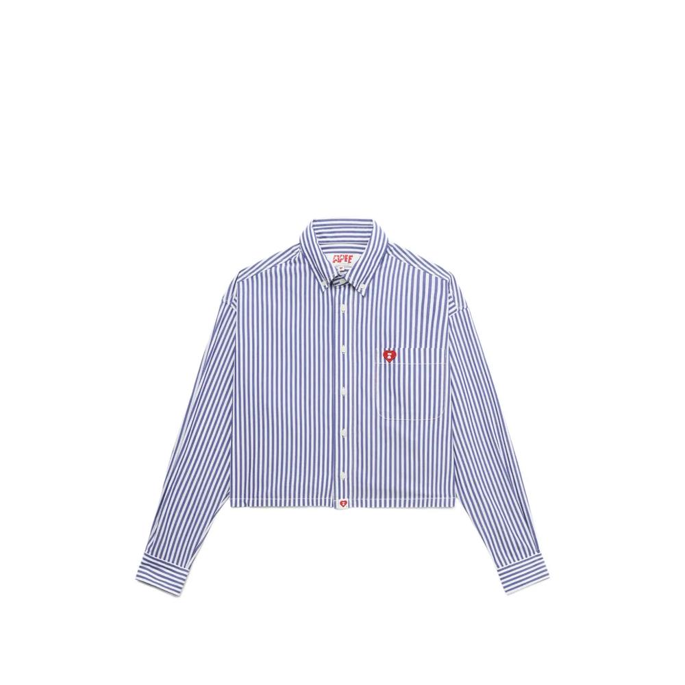 heart-patch striped shirt 1
