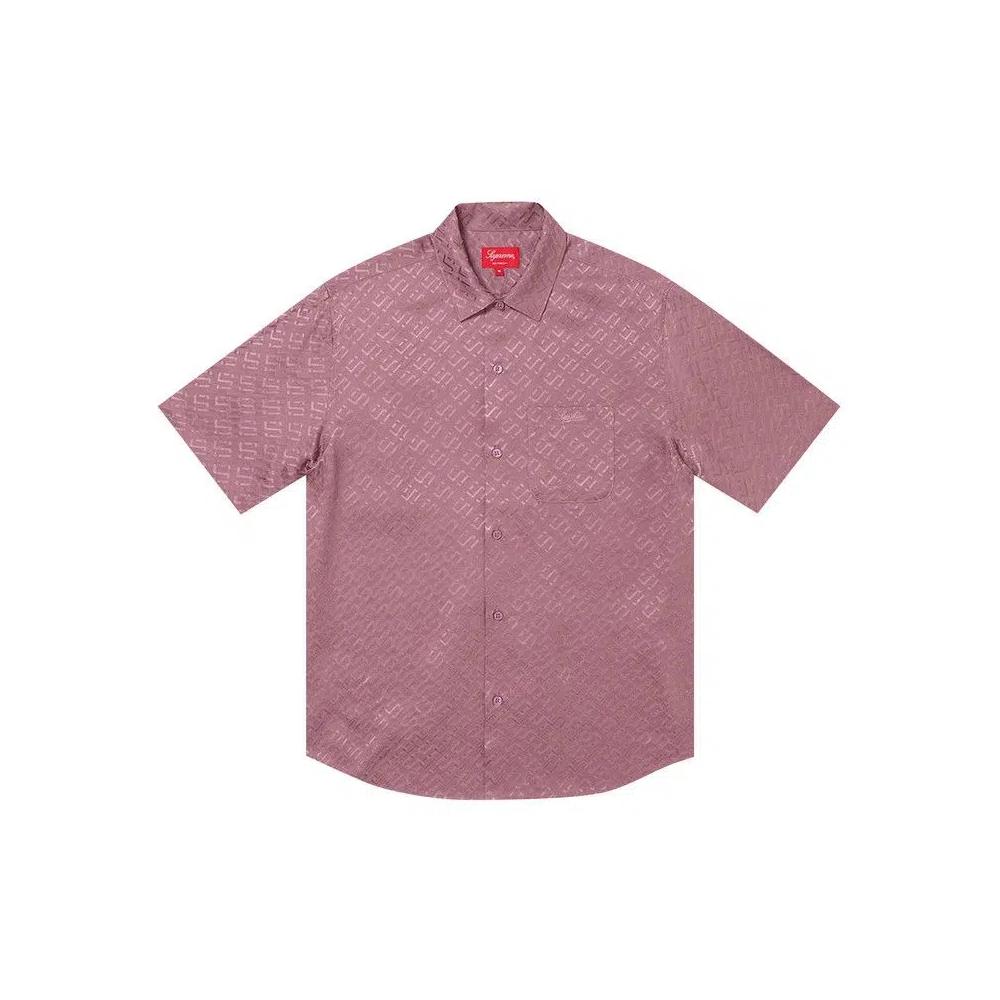 Рубашки Supreme Tonal Monogram Silk Short-Sleeve Shirt 'Пыльно-фиолетовый' 1