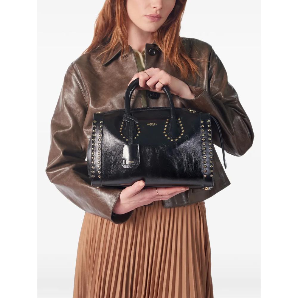 M BCBG studded leather bowling bag 2